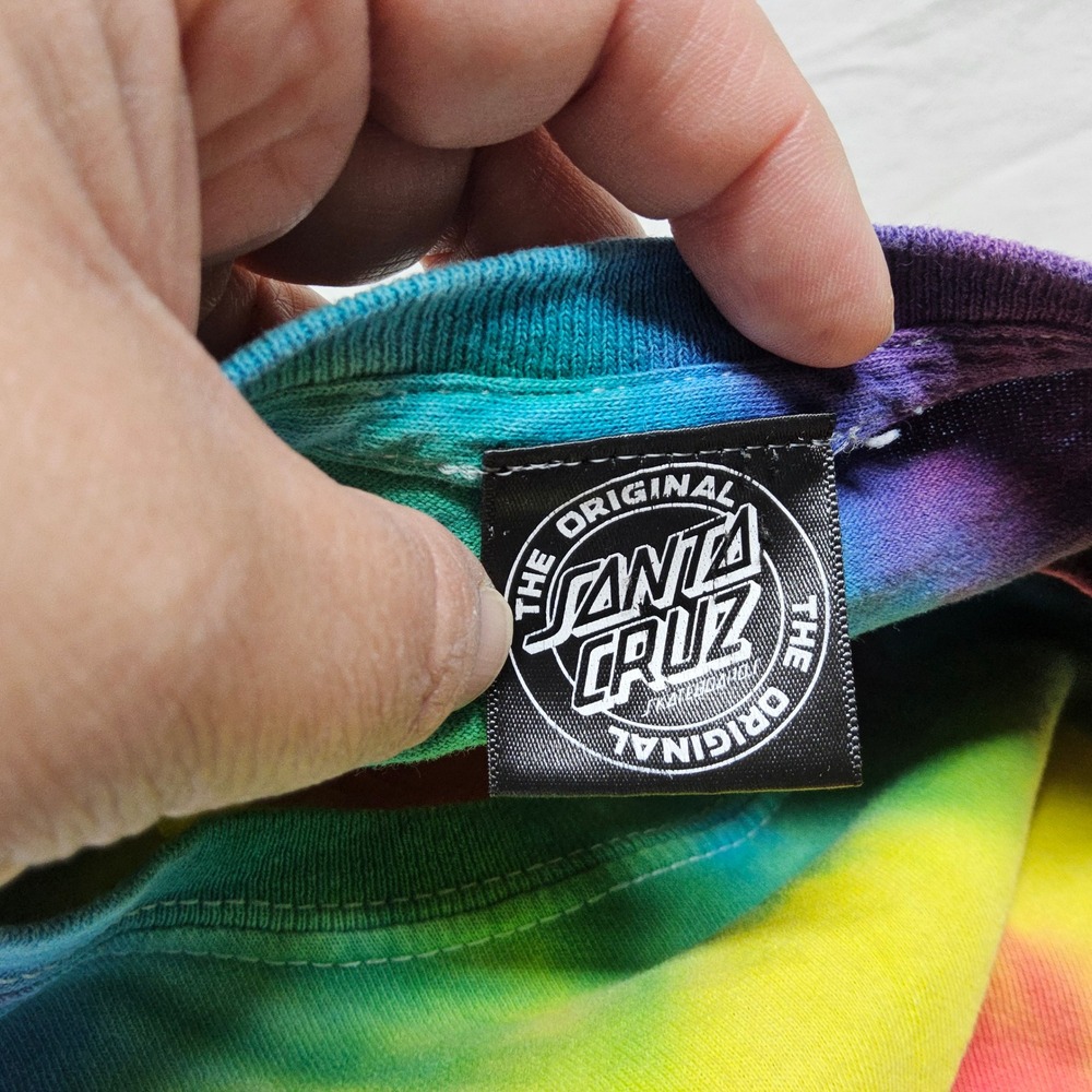 Santa Cruz T-Shirt Kids M 10/12 Multicolor Tie Dye Screaming Hand Graphic - Picture 5 of 11